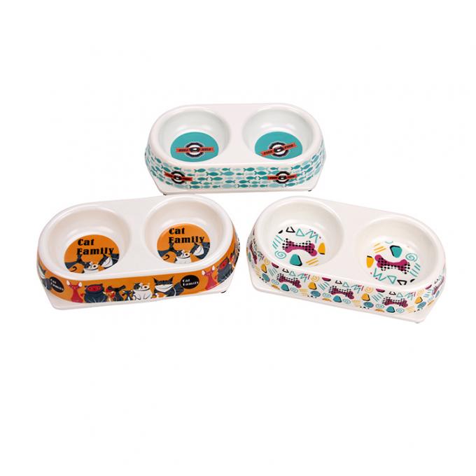 &Ccedil;evresel Doğal Bitki re&ccedil;ini &Ccedil;ift Bambu Fiber Pet Bowl 1