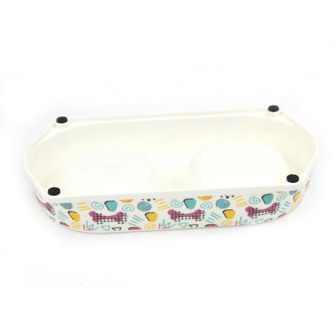 &Ccedil;evresel Doğal Bitki re&ccedil;ini &Ccedil;ift Bambu Fiber Pet Bowl 2
