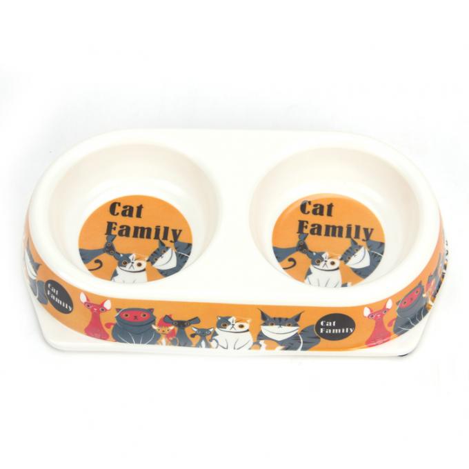 &Ccedil;evresel Doğal Bitki re&ccedil;ini &Ccedil;ift Bambu Fiber Pet Bowl 3