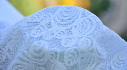Kalite  White Jacquard Upholstery Fabric Wedding Dress Fabric 57/58" Width LOYAL Brand OEM Fabrika