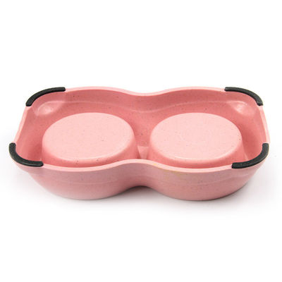 En iyi fiyata dayanıklı çifte bambu taşınabilir köpek ve kedi yemeği kase