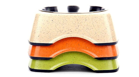 İyi Kaliteli Bambu ve Paslanmaz Çelik Saf Doğal Evcil hayvanlar ve kediler için beslenme kabı