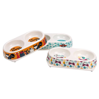 Çevresel Doğal Bitki reçini Çift Bambu Fiber Pet Bowl